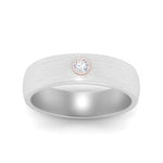 Load image into Gallery viewer, Brushed Single Lab Diamond Mens Wedding Band In 14k White Gold | Cuts &amp; Carat
