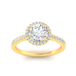 Load image into Gallery viewer, cathedral-pave-halo-round-diamond-engagement-ring-in-yellow-gold-fdenr11704roangle5-nl-yg.jpg