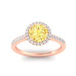 Load image into Gallery viewer, cathedral-pave-halo-round-vivid-yellow-engagement-ring-in-rose-gold-fdenr11704rogvyellowangle5-nl-rg.jpg