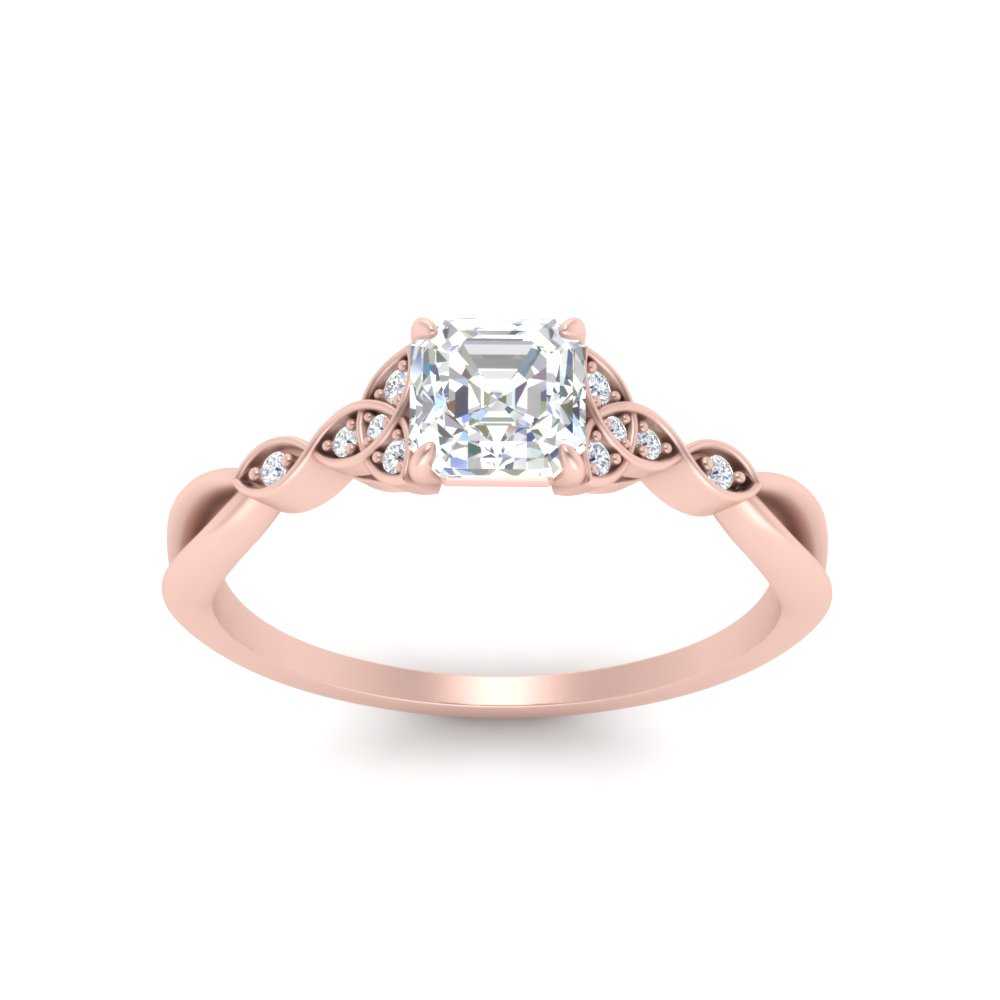 Celtic Knot Split Lab Diamond Ring 14K Gold