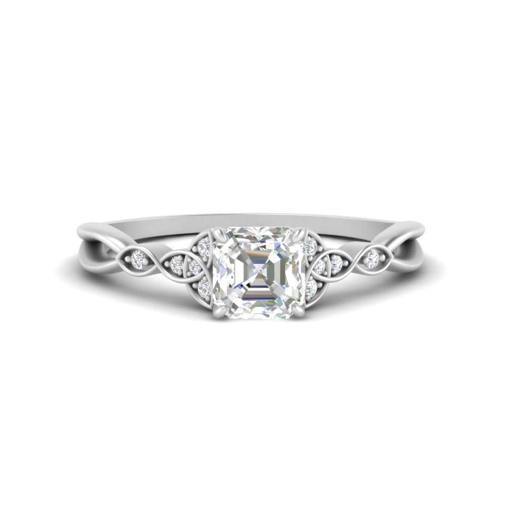 Celtic Knot Split Lab Diamond Ring 14K Gold