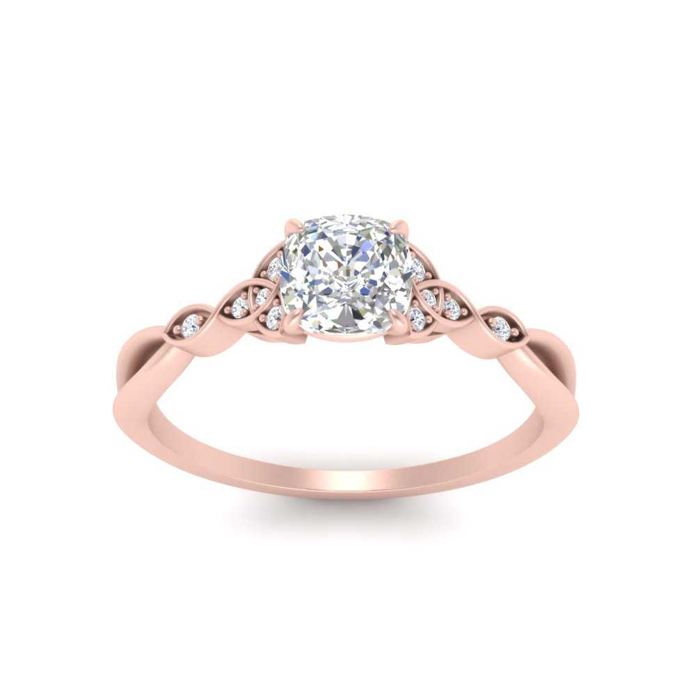 Celtic Knot Split Lab Diamond Ring 14K Gold