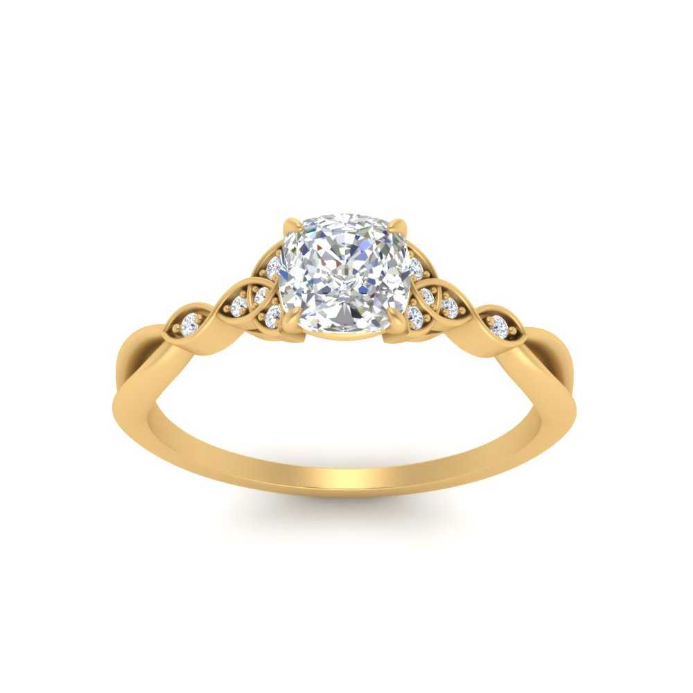 Celtic Knot Split Lab Diamond Ring 14K Gold