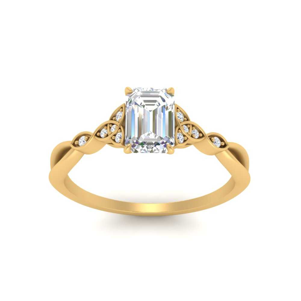 Celtic Knot Split Lab Diamond Ring 14K Gold