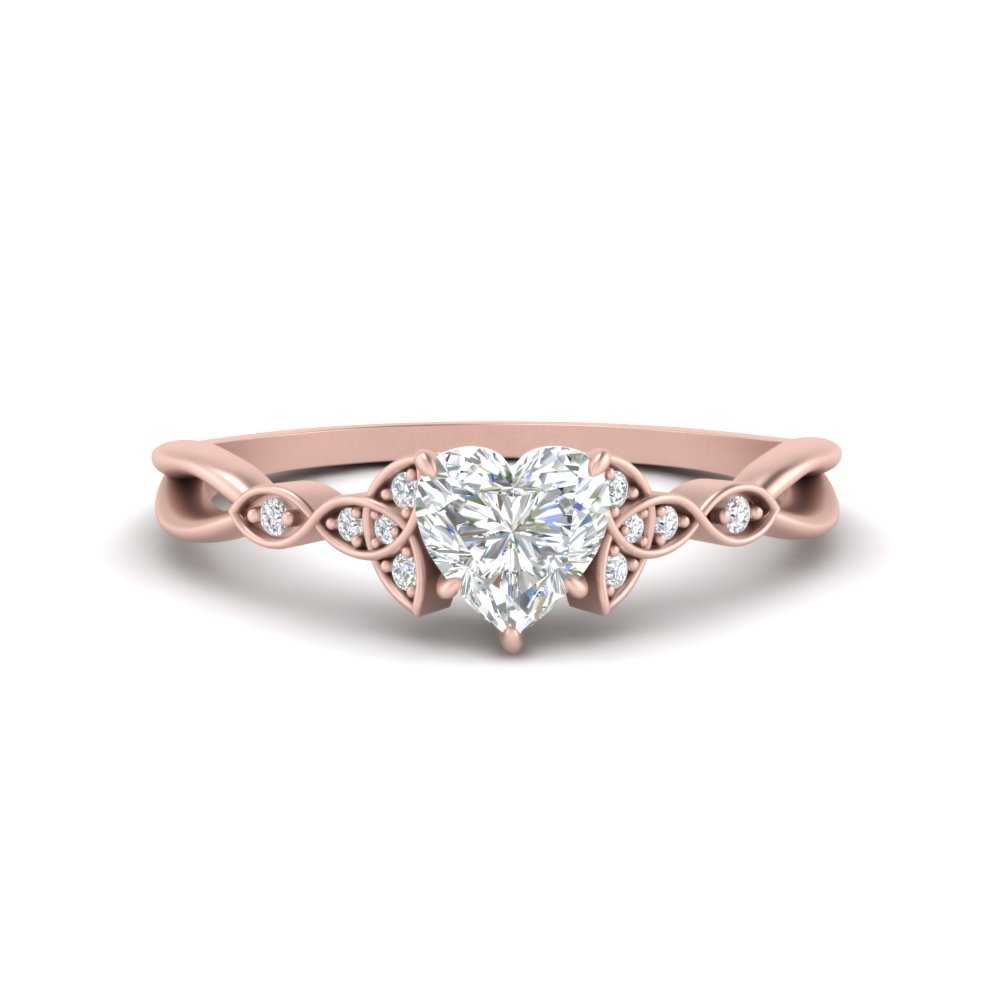 Celtic Knot Split Lab Diamond Ring 14K Gold