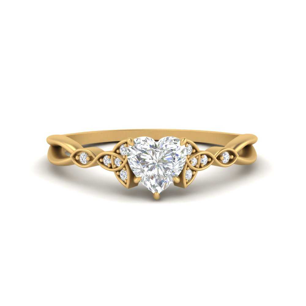 Celtic Knot Split Lab Diamond Ring 14K Gold