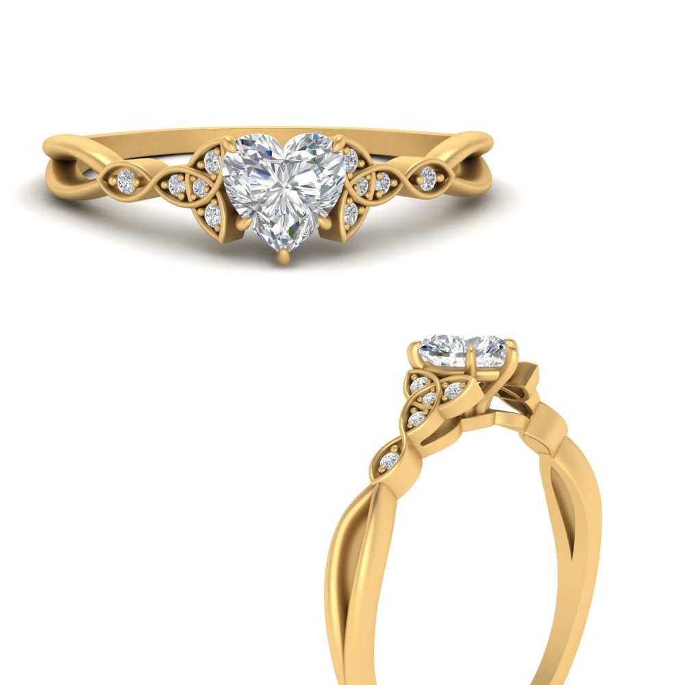 Celtic Knot Split Lab Diamond Ring 14K Gold