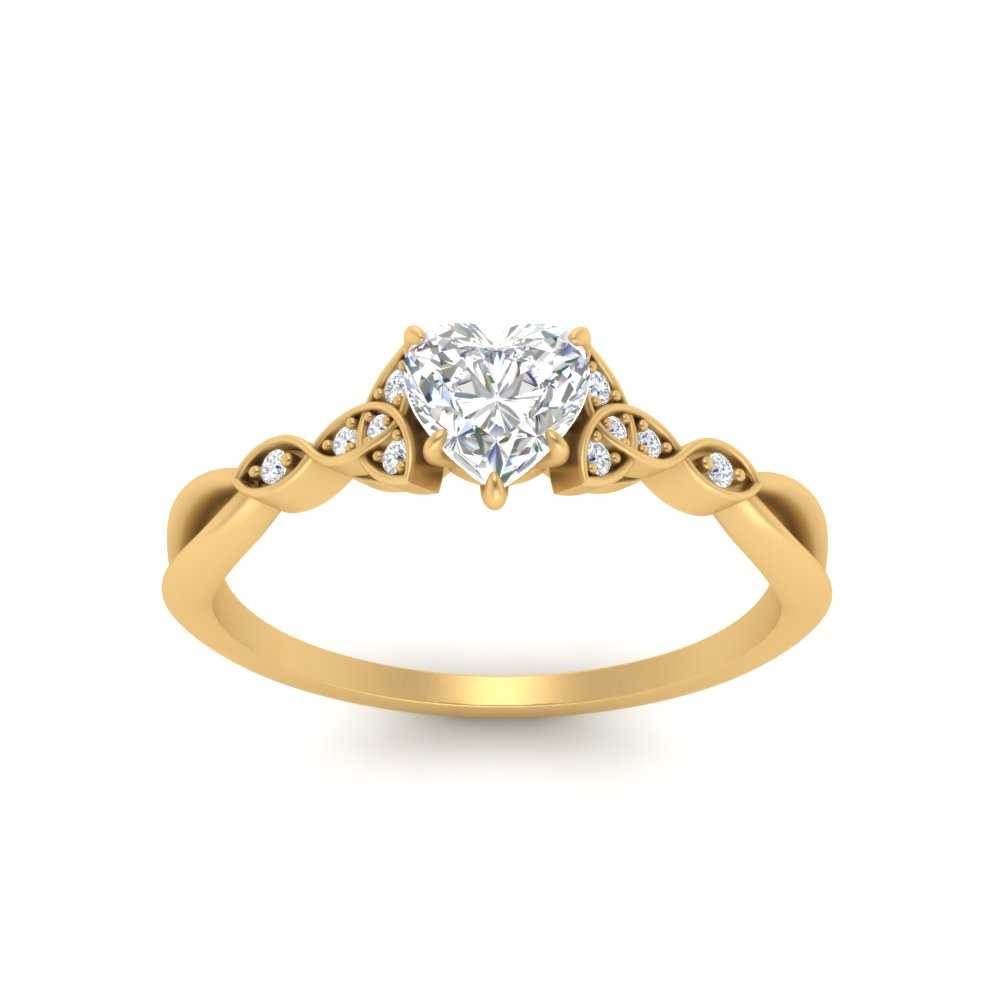 Celtic Knot Split Lab Diamond Ring 14K Gold