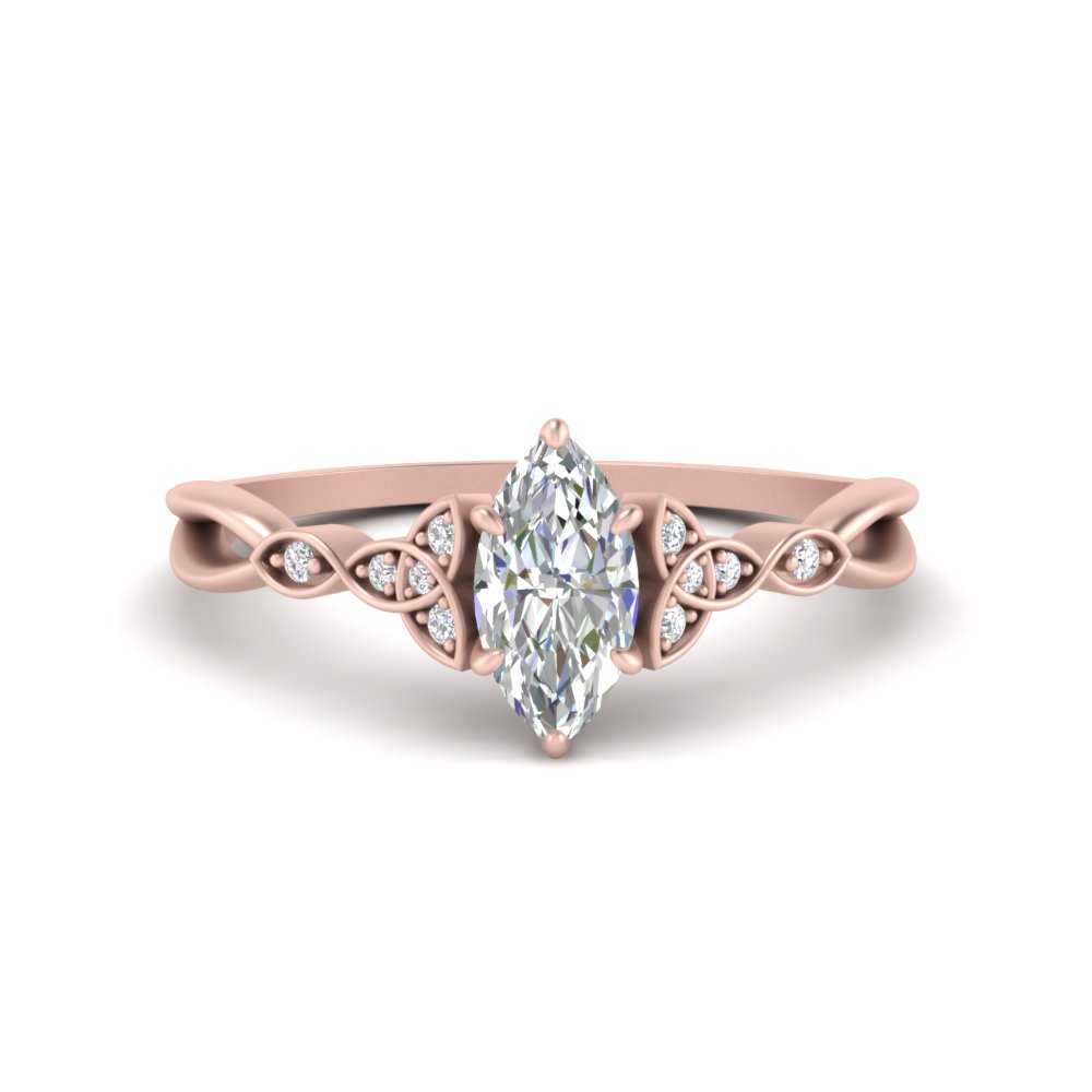 Celtic Knot Split Lab Diamond Ring 14K Gold