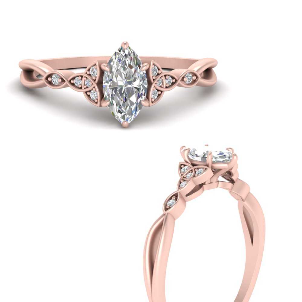 Celtic Knot Split Lab Diamond Ring 14K Gold