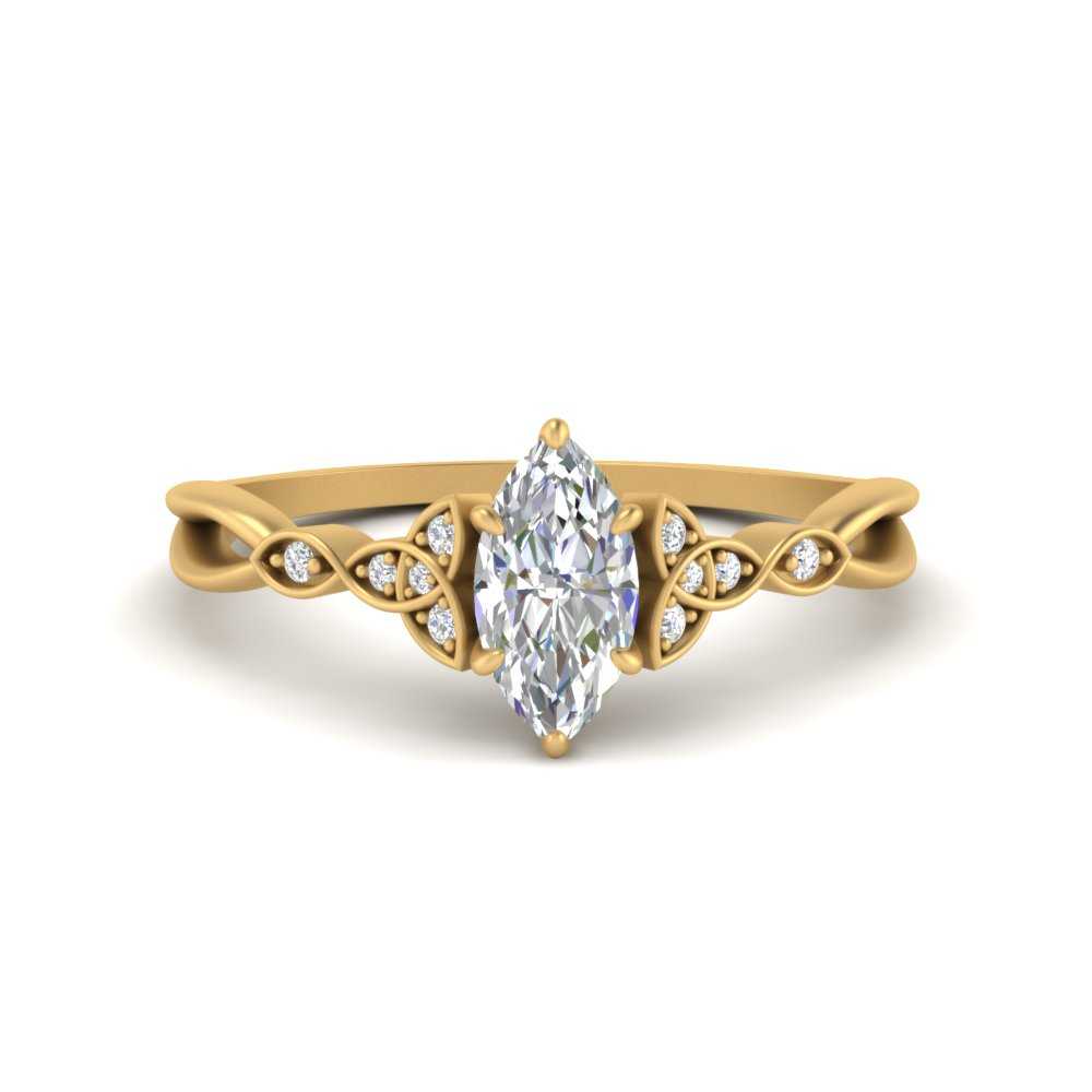 Celtic Knot Split Lab Diamond Ring 14K Gold