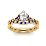 Load image into Gallery viewer, 1.51 Ct. Marquise Cut Lab Diamond Celtic Love Knot Bridal Set 14K Gold
