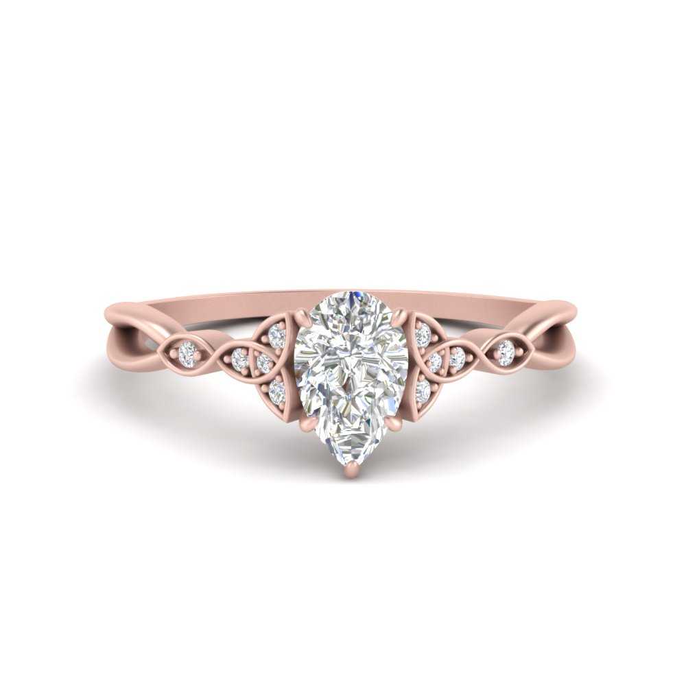 Celtic Knot Split Lab Diamond Ring 14K Gold