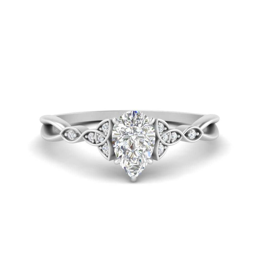 Celtic Knot Split Lab Diamond Ring 14K Gold