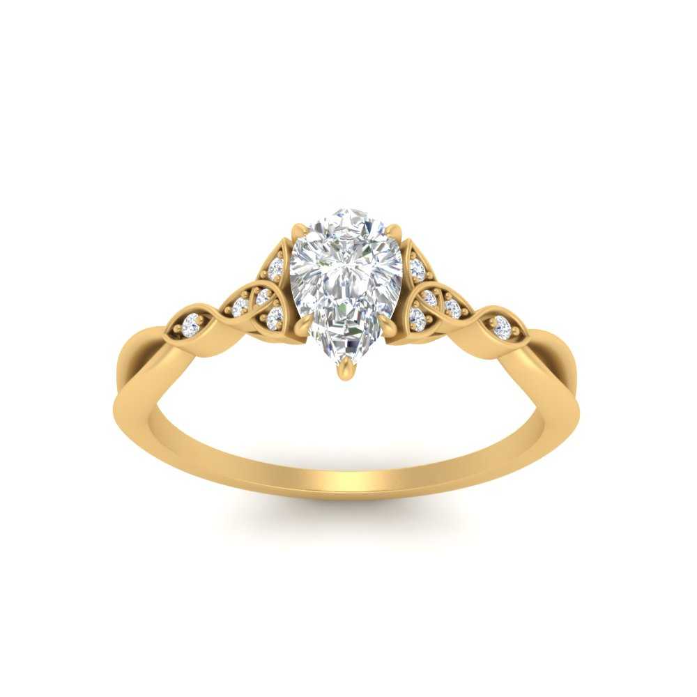 Celtic Knot Split Lab Diamond Ring 14K Gold