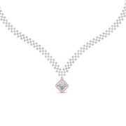 6 Carat Checks Design Diamond Necklace For Women 14K Gold