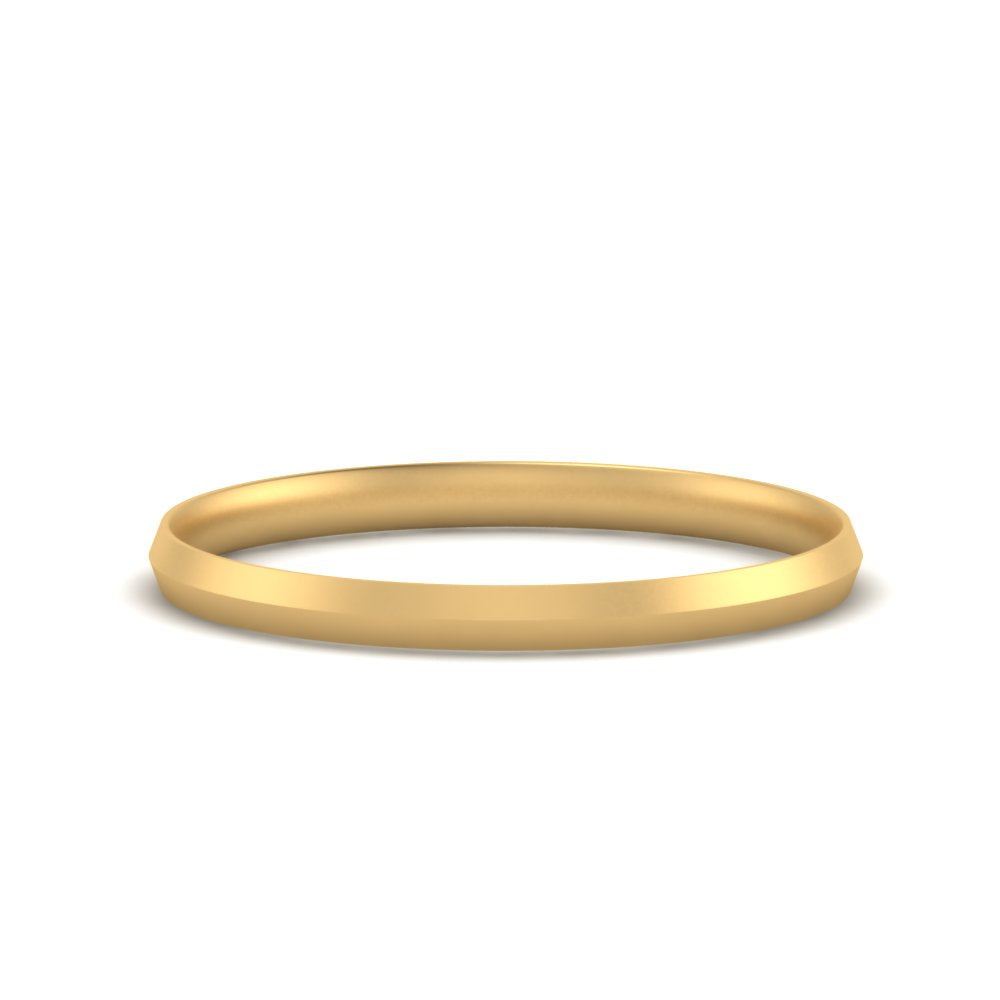 2.5 MM Comfort Fit Knife Edge Stack Mens Band In 14k Yellow Gold | Cuts & Carat