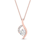 Load image into Gallery viewer, Lab Diamond Curved Pendant For Women 14K Gold
