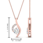 Load image into Gallery viewer, Lab Diamond Curved Pendant For Women 14K Gold
