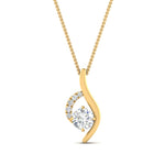 Load image into Gallery viewer, Lab Diamond Curved Pendant For Women 14K Gold
