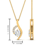 Load image into Gallery viewer, Lab Diamond Curved Pendant For Women 14K Gold
