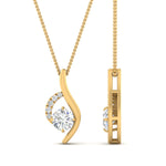 Load image into Gallery viewer, Lab Diamond Curved Pendant For Women 14K Gold
