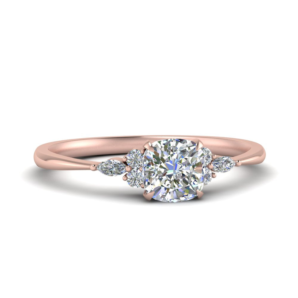 Lab diamond Petite Engagement Rings 14K Gold