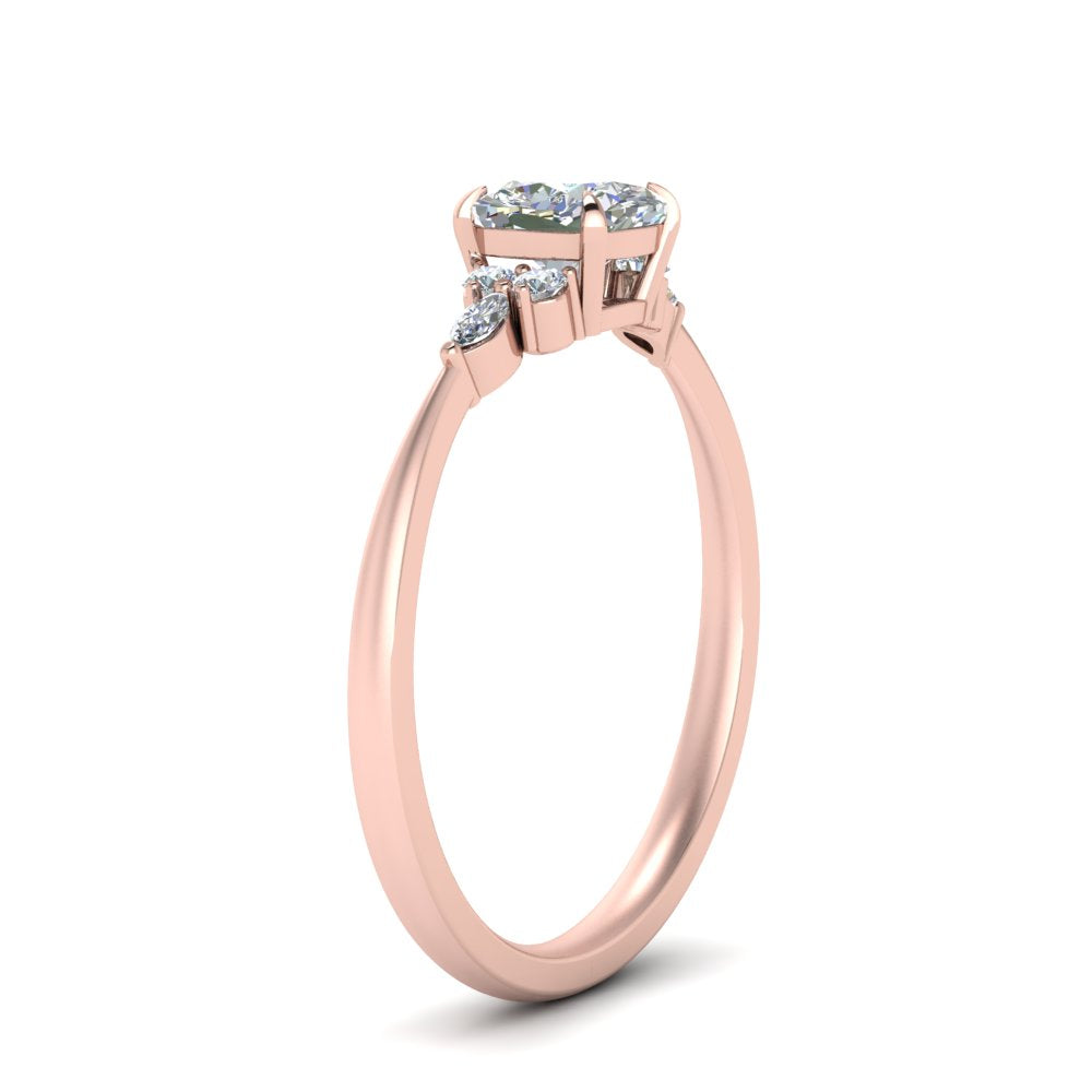 Lab diamond Petite Engagement Rings 14K Gold