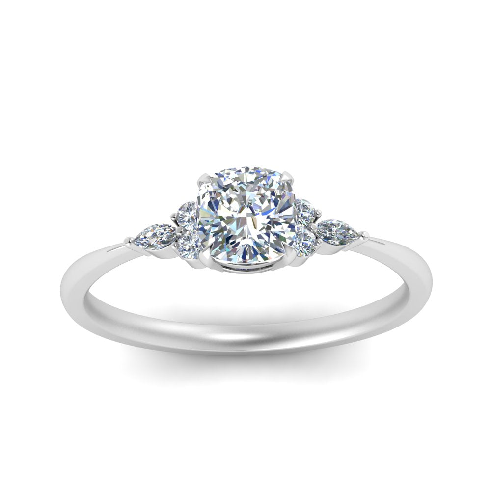 Lab diamond Petite Engagement Rings 14K Gold