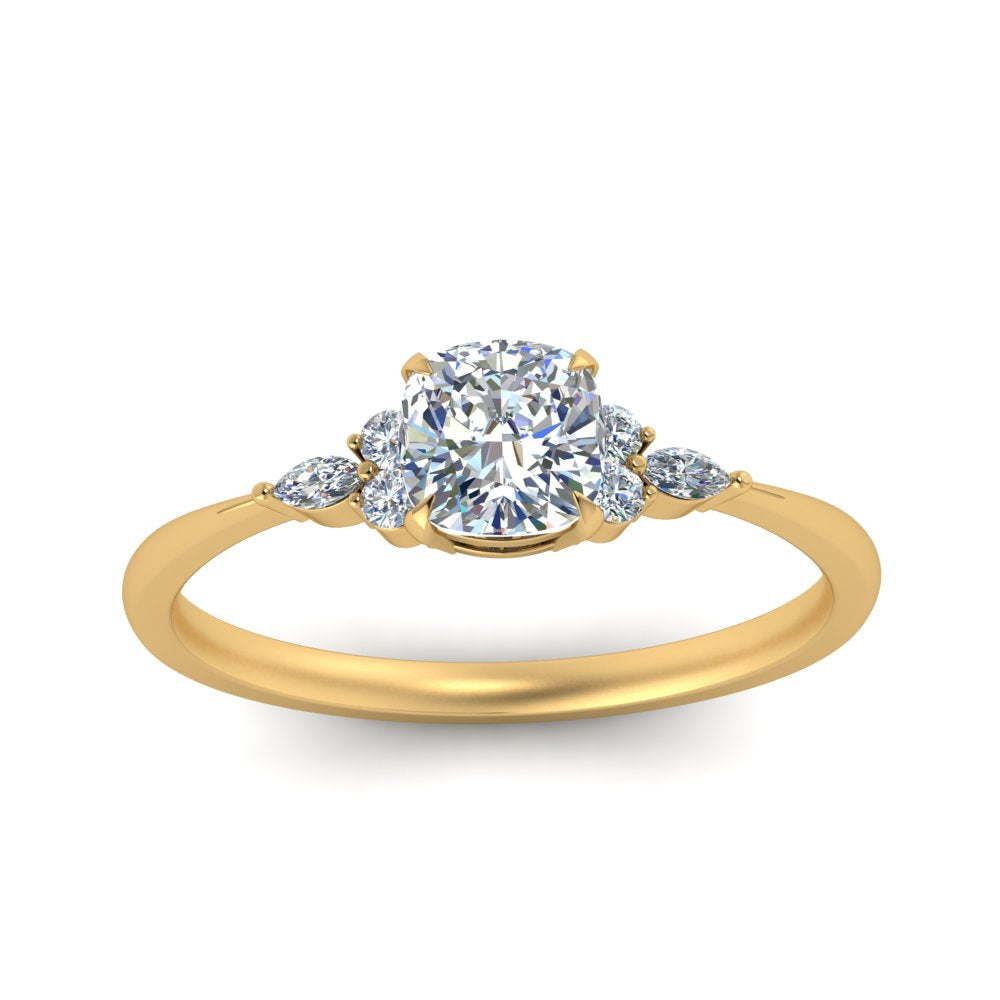 Lab diamond Petite Engagement Rings 14K Gold