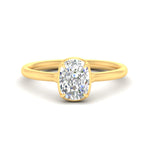 Load image into Gallery viewer, Lab Grown Fancy Colored Cushion Cut Collet Set Solitaire Diamond Ring
