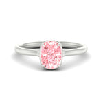 Load image into Gallery viewer, Lab Grown Fancy Colored Cushion Cut Collet Set Solitaire Diamond Ring