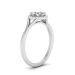 Load image into Gallery viewer, Lab Grown Cushion Cut Diamond Halo Twisted Engagement Rings 14K White Gold
