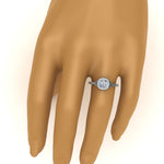 Load image into Gallery viewer, Lab Grown Cushion Cut Diamond Halo Twisted Engagement Rings 14K White Gold

