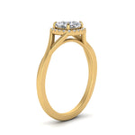Load image into Gallery viewer, Lab Grown Cushion Cut Diamond Halo Twisted Engagement Rings 14K Yellow Gold

