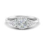 Load image into Gallery viewer, Lab Cushion Cut diamond Halo Engagement Rings 14K White Gold
