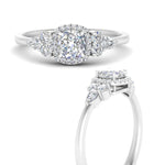 Load image into Gallery viewer, Lab Cushion Cut diamond Halo Engagement Rings 14K White Gold
