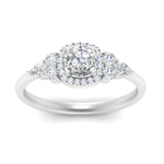 Load image into Gallery viewer, Lab Cushion Cut diamond Halo Engagement Rings 14K White Gold
