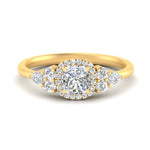 Load image into Gallery viewer, Lab Cushion Cut diamond Halo Engagement Rings 14K Yellow Gold
