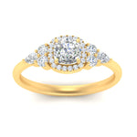 Load image into Gallery viewer, Lab Cushion Cut diamond Halo Engagement Rings 14K Yellow Gold
