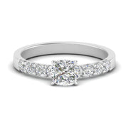 Solitaire With Accents Lab Diamond Ring 14K Gold