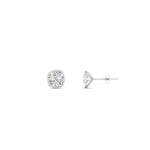 Load image into Gallery viewer, 0.50 To 5 Carat Lab Diamond Cushion Stud Bezel Set Earring For Women 14K Gold
