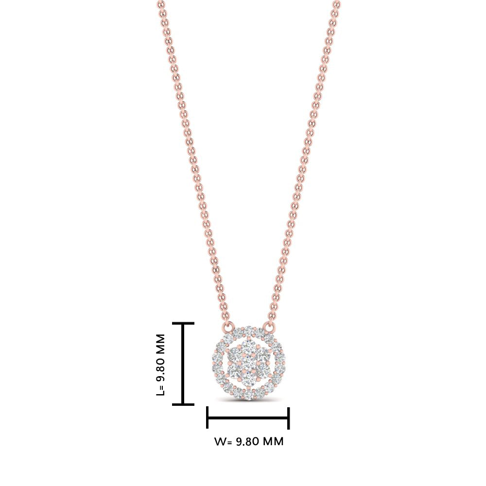 Daisy Pendant With Lab Grown Halo Diamond 14K Gold