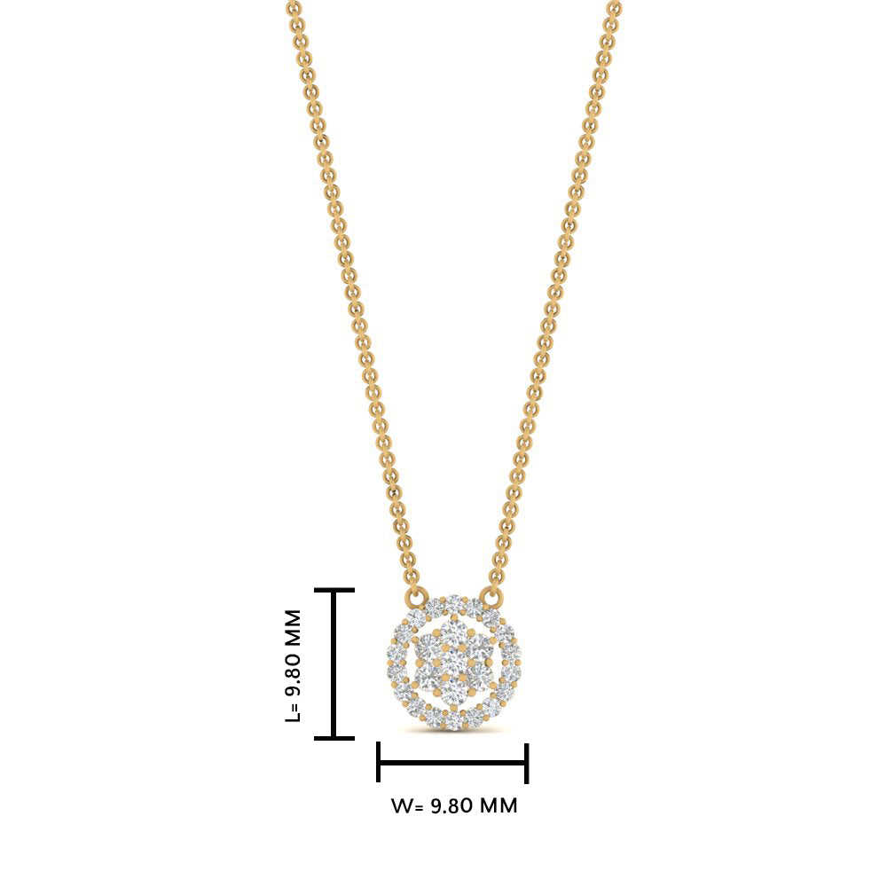 Daisy Pendant With Lab Grown Halo Diamond 14K Gold