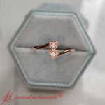 Load image into Gallery viewer, 2 Stone Crossover Lab Diamond Promise Ring
