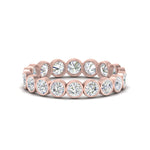 Load image into Gallery viewer, Bezel Lab Diamond Rount Cut Eternity Women Ring In 14K White Gold | Cuts &amp; Carat
