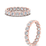 Load image into Gallery viewer, Bezel Lab Diamond Rount Cut Eternity Women Ring In 14K Rose Gold | Cuts &amp; Carat
