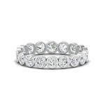 Load image into Gallery viewer, Bezel Lab Diamond Rount Cut Eternity Women Ring In 14K White Gold | Cuts &amp; Carat
