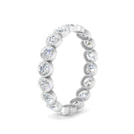 Load image into Gallery viewer, Bezel Lab Diamond Rount Cut Eternity Women Ring In 14K White Gold | Cuts &amp; Carat
