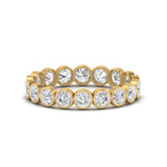 Load image into Gallery viewer, Bezel Lab Diamond Rount Cut Eternity Women Ring In 14K Yellow Gold | Cuts &amp; Carat

